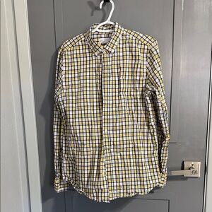 GAP Men's Plaid Shirt in Yellow and Blue